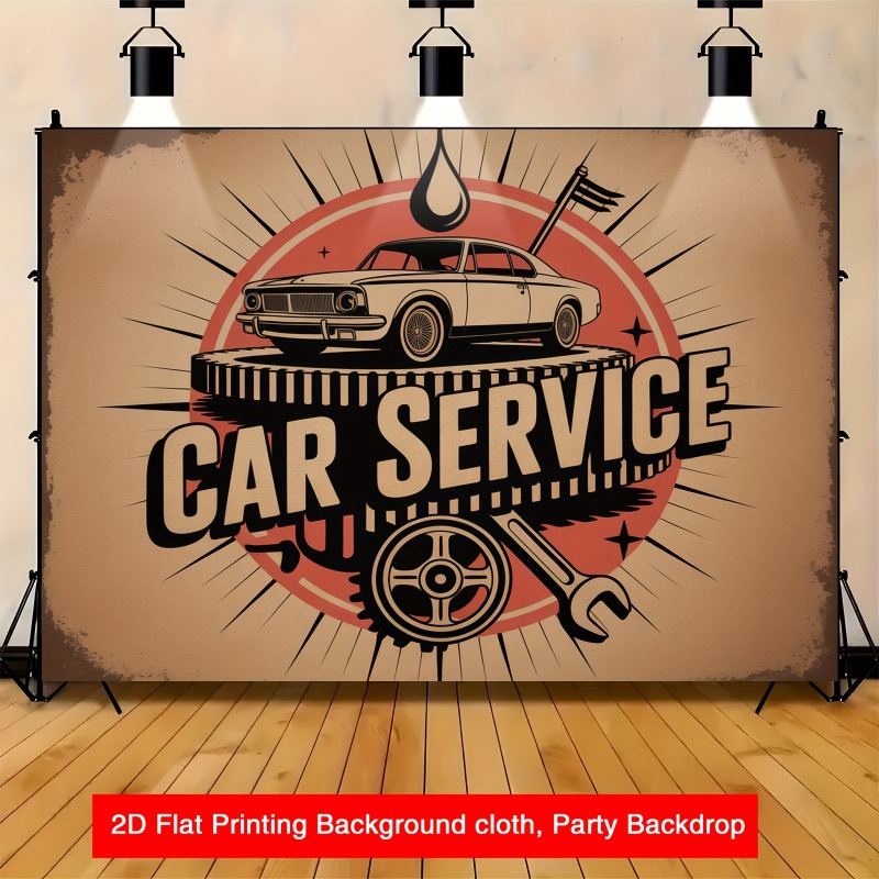 Large retro car service banner - огляд і ціна Heavy Equipment Service